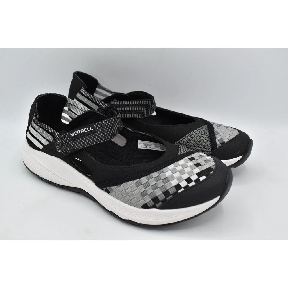 Merrell Women Size 8 Bravada 2 Wrap Black White Mary Jane Sandals Shoes Beachy